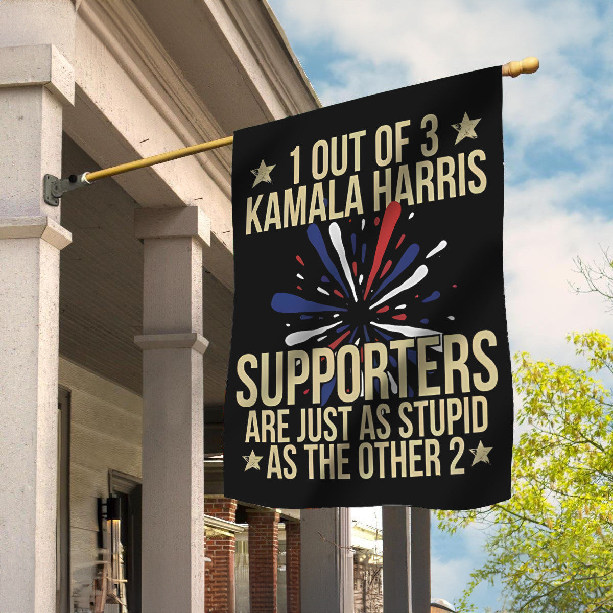 1 Out Of 3 Kamala Harris Supporters Flag Funny Anti Kamala Political Flag